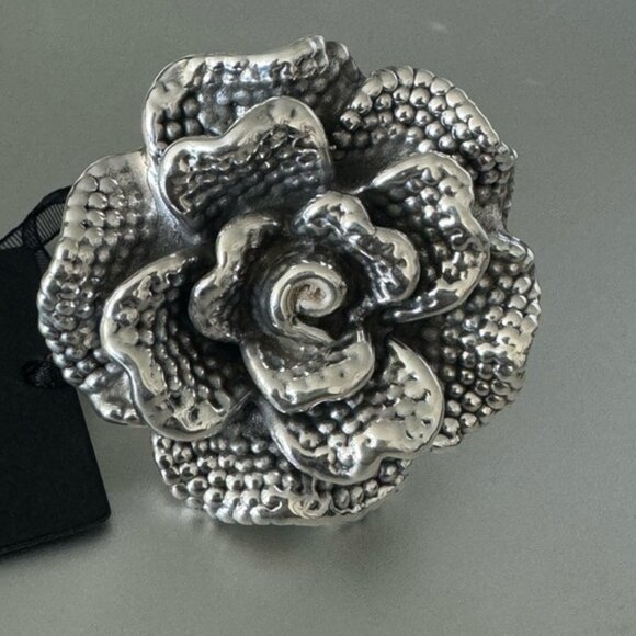 E&L Israel Sterling Silver Statement Flower Electroform Rose Ring  Sz.8 - Picture 6 of 14